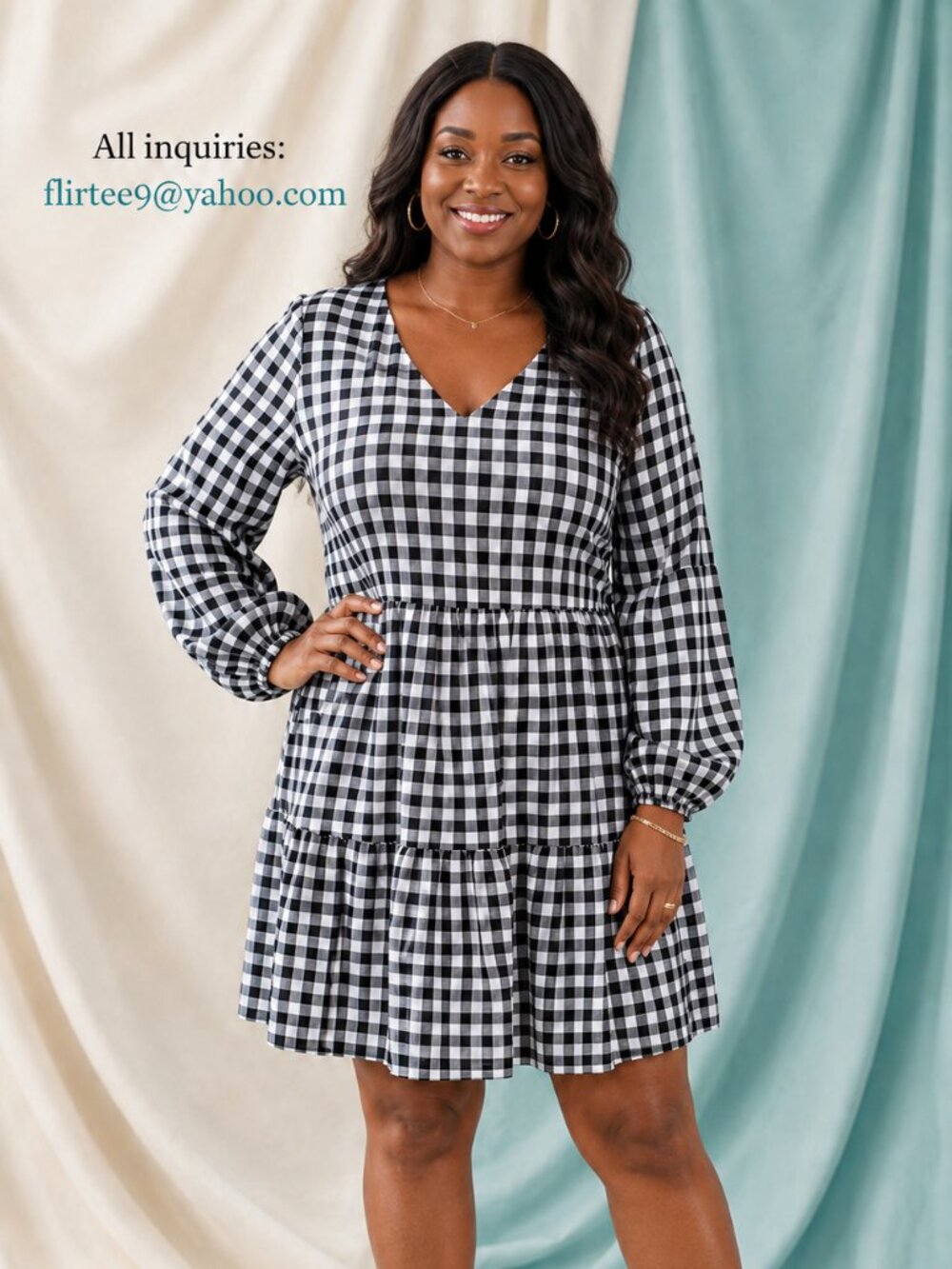 Tiered Gingham Dress